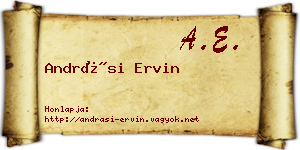 Andrási Ervin névjegykártya