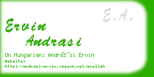 ervin andrasi business card